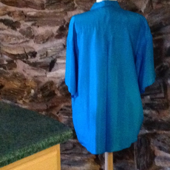 Silk Turquoise blouse - Picture 2 of 2